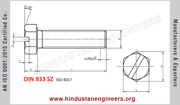 DIN 933 SZ Hex Bolt / ISO 4017 Hex Bolt